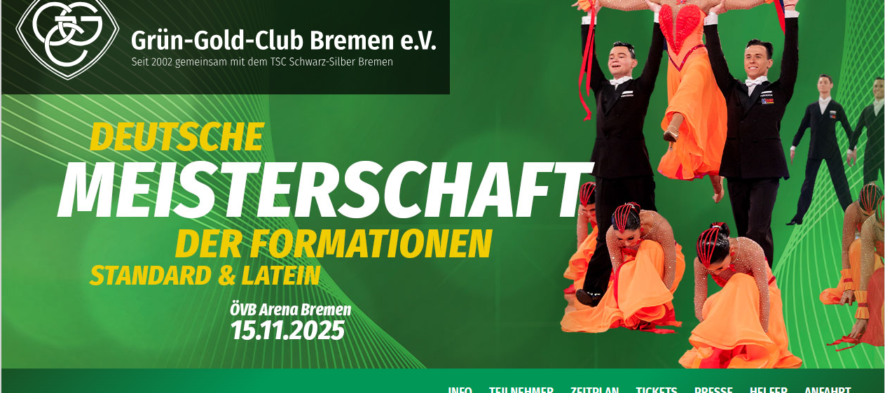 Deutsche Meisterschaft Formationen Standard und Latein 2025! - Gr&uuml;n